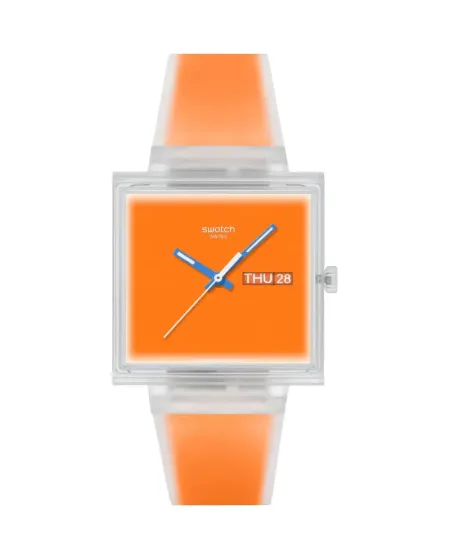 Montre Swatch Et si... Orange transparent ?