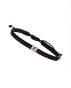 Bracciale Concordia Jewellery ABC con Cordino Nero e Lettera "M" in Oro Giallo e Diamanti