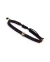 Concordia Jewellery ABC Bracelet with Black Cord and Letter "E" in Yellow Gold and Diamonds