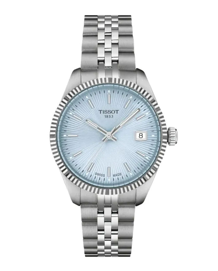 Tissot Ballade 34mm Watch with Blue Dial and Steel Bracelet