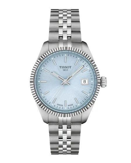 Tissot Ballade 34mm Watch with Blue Dial and Steel Bracelet