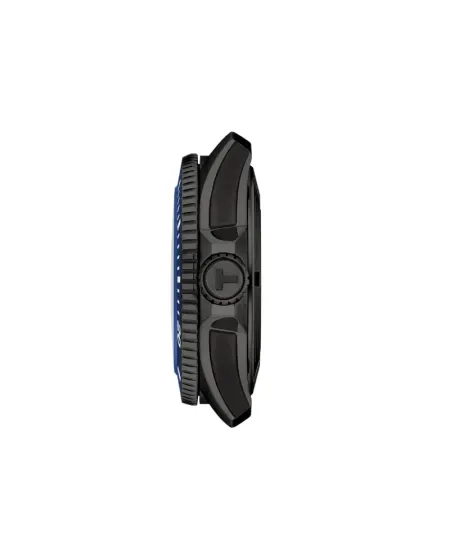 Montre Tissot Seastar 2000 44 mm en PVD noir avec cadran bleu dégradé et bracelet en caoutchouc