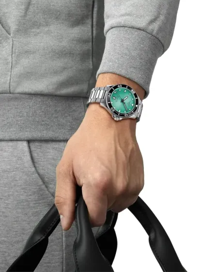Orologio Tissot Seastar 1000 40 mm con Quadrante Turchese e Cinturino in Acciaio
