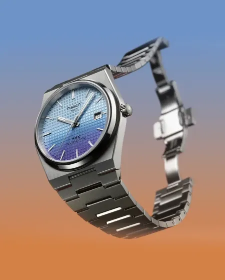 Orologio Tissot PRX Powermatic 80 con Quadrante Blu Sfumato e Bracciale in Acciaio 40 mm