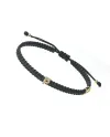 Bracelet ABC Concordia Jewellery avec cordon noir et lettre « P » en or jaune et diamants