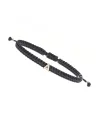 Bracciale Concordia Jewellery ABC con Cordino Nero e Lettera "A" in Oro Giallo e Diamanti