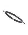 Bracelet ABC Concordia Jewellery avec cordon noir et lettre « D » en or jaune et diamants