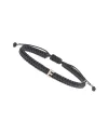 Bracelet ABC Concordia Jewellery avec cordon noir et lettre « E » en or jaune et diamants