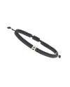 Concordia Jewellery ABC Bracelet with Black Cord and Letter "B" in Yellow Gold and Diamonds