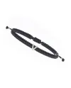 Concordia Jewellery ABC Bracelet with Black Cord and Letter "V" in Yellow Gold and Diamonds