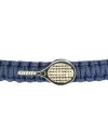 Bracelet Concordia Jewellery Indole avec cordon bleu et raquette de tennis en or jaune