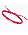 Concordia Jewellery Wish Bracelet with Red Cord and Yellow Gold and Ruby Elements