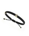 Concordia Jewellery ABC Bracelet with Black Cord and Letter "S" in Yellow Gold and Diamonds