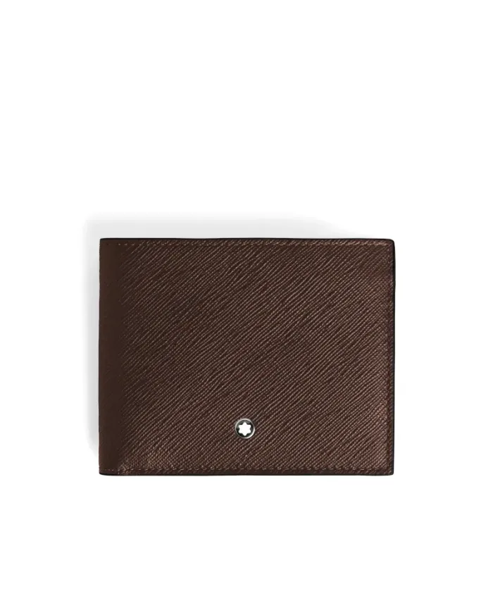 Portefeuille Montblanc Sartorial en cuir marron violacé à 6 compartiments