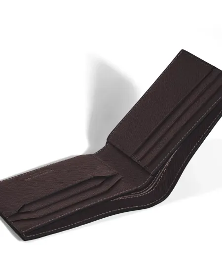 Portefeuille Montblanc Sartorial en cuir marron violacé à 6 compartiments