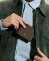 Portefeuille Montblanc Sartorial en cuir marron violacé à 6 compartiments