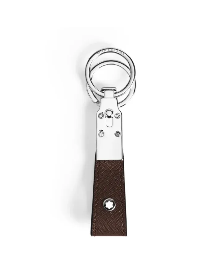 Porte-clés Montblanc Sartorial en cuir marron foncé