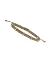 Bracciale Concordia Jewellery Jump con Cordino Verde Oliva e 5 Elementi Ovali in Oro Rosa