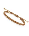 Bracelet de jonction Concordia Jewellery avec cordon noisette et 3 éléments ovales en or jaune et diamants