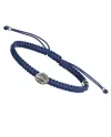 Bracciale Concordia Jewellery Indole con Cordino Blu Navy e Madonnina in Oro Bianco