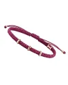 Bracciale Concordia Jewellery Jump con Cordino Magenta e 3 Elementi Ovali in Oro Giallo