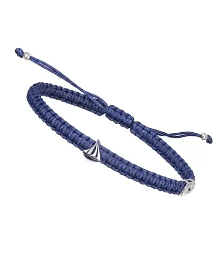 Concordia Jewellery Indole Bracelet with Navy Blue Cord and White Gold Sail