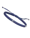 Bracciale Concordia Jewellery Indole con Cordino Blu Navy e Ancora in Oro Bianco con Diamante