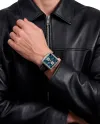 Tag Heuer Monaco Chronographe Automatique en Titane avec Cadran Bleu et Bracelet en Cuir