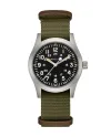 Montre mécanique Hamilton Khaki Field noire avec bracelet NATO en tissu de 42 mm