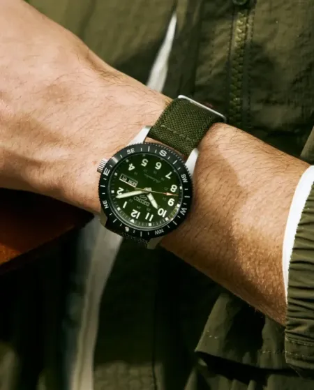 Seiko 5 Sports Field Watch Green Dial Nylon Strap