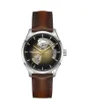 Orologio Hamilton Jazzmaster Open Heart Auto Argento Cinturino Pelle 40 mm