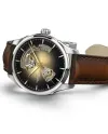 Montre Hamilton Jazzmaster Open Heart automatique, bracelet en cuir argenté, 40 mm