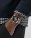 Montre Hamilton Jazzmaster Open Heart automatique, bracelet en cuir argenté, 40 mm