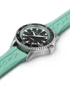 Montre Hamilton Khaki Navy Scuba Auto à bracelet en caoutchouc turquoise