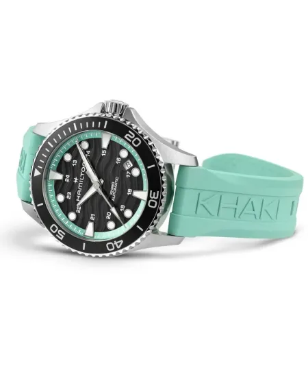 Orologio Hamilton Khaki Navy Scuba Auto Turchese con Cinturino in Caucciù 40 mm