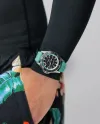 Montre Hamilton Khaki Navy Scuba Auto à bracelet en caoutchouc turquoise