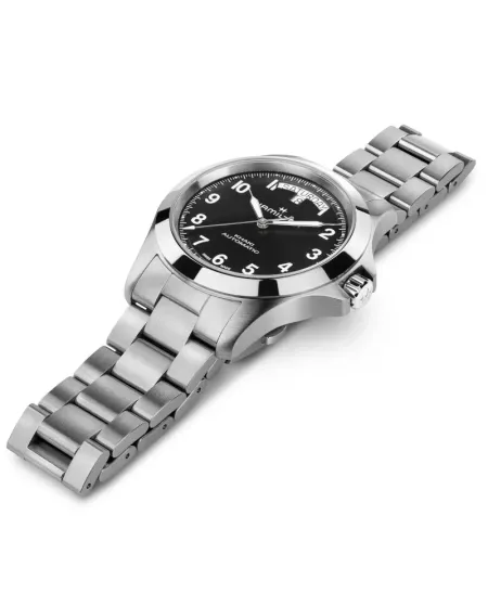 Montre Hamilton Khaki Field King en acier inoxydable noir 40 mm