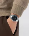 Montre Hamilton Jazzmaster Quartz avec cadran noir et bracelet en acier 40 mm