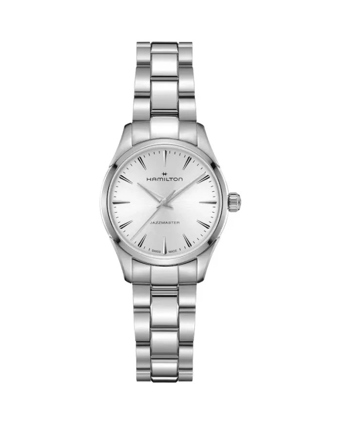 Hamilton Jazzmaster Quartz Watch with Silver Dial and 32mm Steel Strap