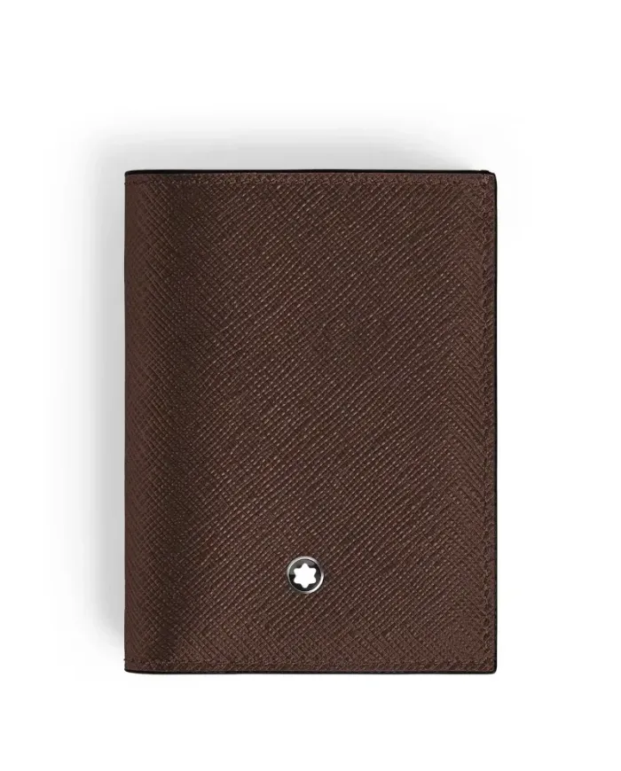 Portefeuille Montblanc Sartorial Mini à 4 compartiments en cuir marron