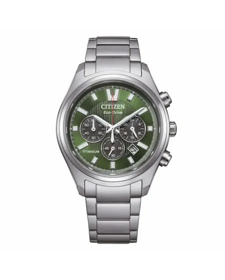 Cronografo Citizen Super Titanio 4750 Eco Drive Quadrante Verde 40 mm