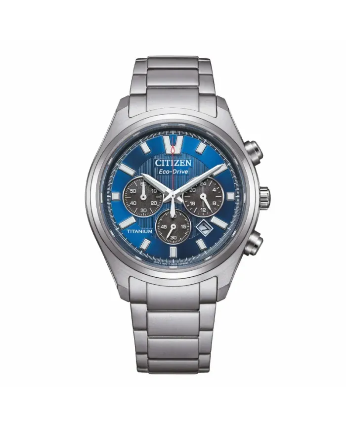 Cronografo Citizen Super Titanio 4750 Eco Drive Quadrante Blu 40 mm
