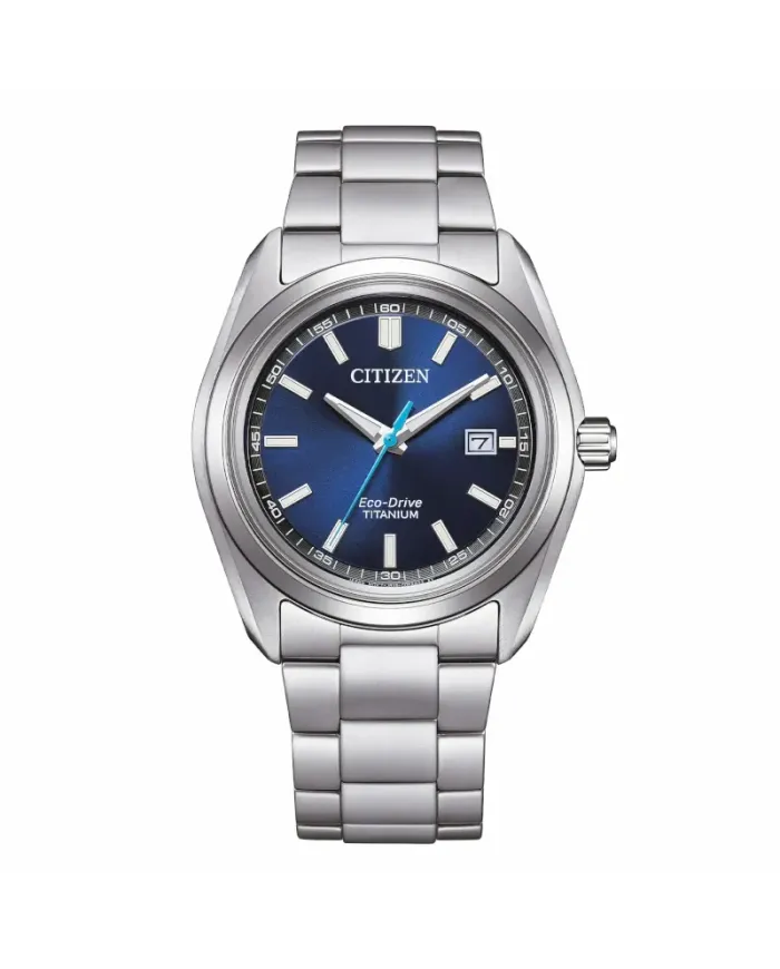 Orologio Citizen Super Titanio 1900 Eco Drive Quadrante Blu Cinturino Acciaio 40 mm