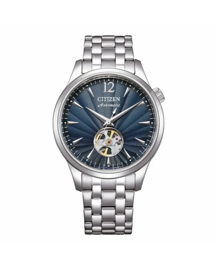 Orologio Citizen Automatico Quadrante Blu Openheart Cinturino Acciaio 40 mm