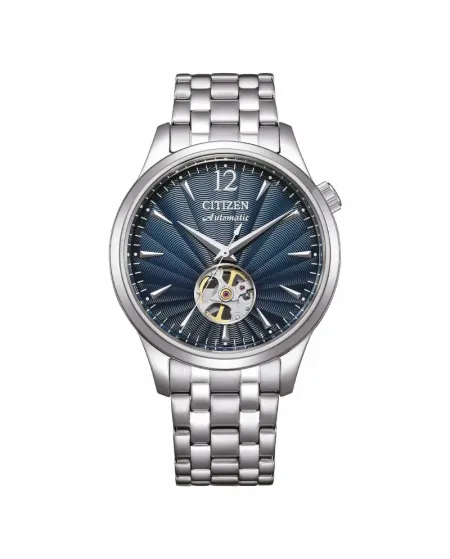 Citizen Automatic Watch Blue Dial Openheart Steel Strap 40mm