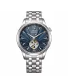 Montre automatique Citizen, cadran bleu, bracelet en acier Openheart, 40 mm
