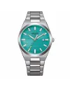 Vagary Timeless Watch Turquoise Dial Steel Strap 38mm