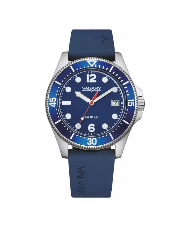 Vagary Aqua39 Watch Blue Dial Silicone Strap 39mm