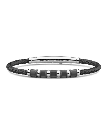Bracelet Zancan Eternity en titane, argent et silicone pour homme