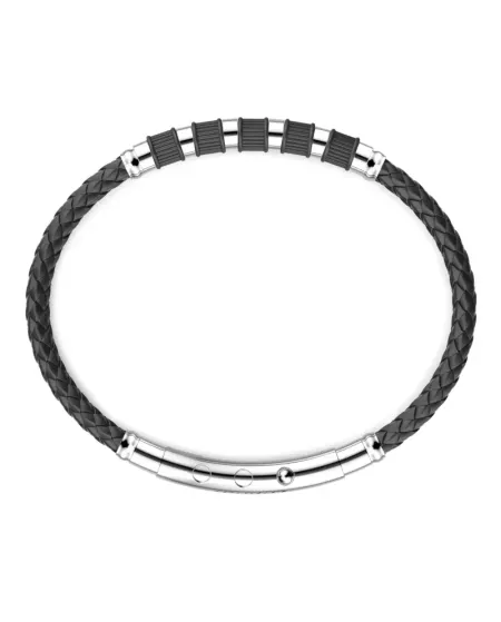 Bracelet Zancan Eternity en titane pour homme, argent, titane et silicone
